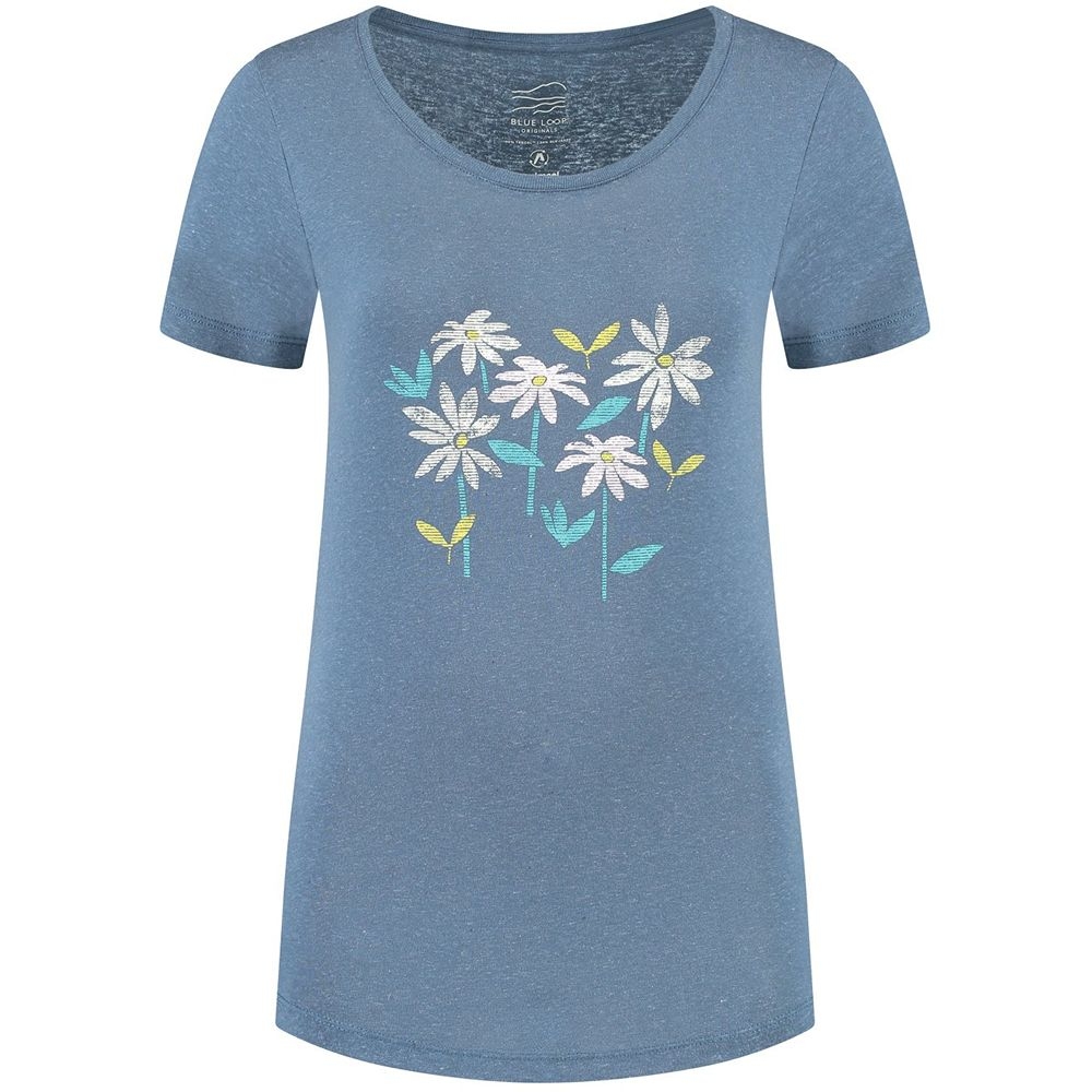 Blue Loop Originals Denimcel Spring Garden Tshirt Women's Indigo SGTS002-23-B099 shirts en tops online bestellen bij Kathmandu Outdoor & Travel