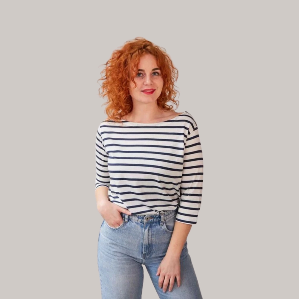 Blue Loop Originals SaXcell Stripe Longsleeve Women's White / Navy SLS019-25-B109 shirts en tops online bestellen bij Kathmandu Outdoor & Travel