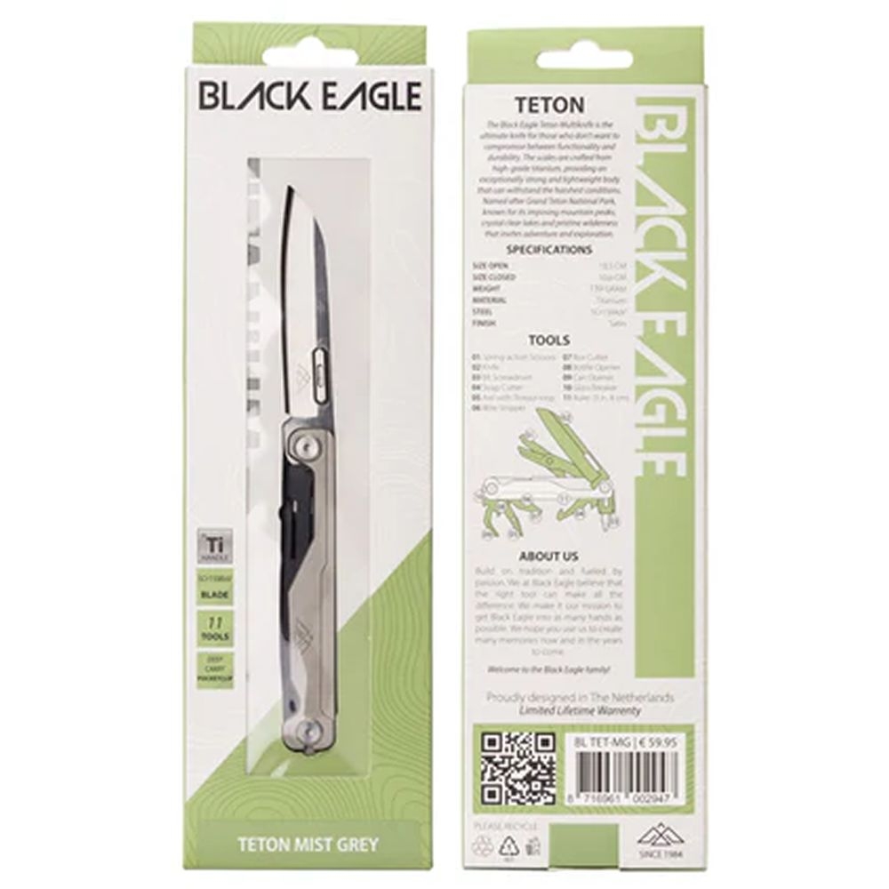 Black Eagle Teton Multiknife  Mist Grey BL TET-MG messen & tools online bestellen bij Kathmandu Outdoor & Travel