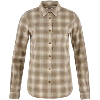 Fjällräven Övik Flannel Shirt Women's Chalk White-Suede Brown