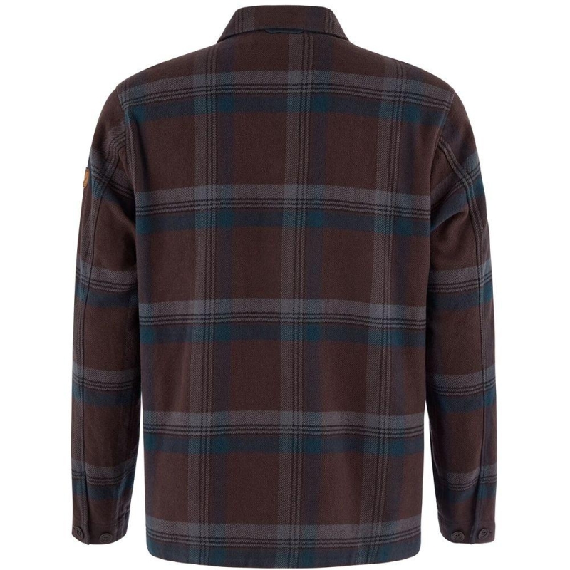 Fjällräven Singi Flannel Overshirt Black Oak-Dark Navy overhemd