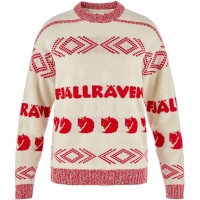 Fjällräven Fjällräven Jacquard Knit Women's Chalk White-True Red trui