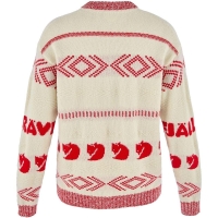 Fjällräven Fjällräven Jacquard Knit Women's Chalk White-True Red trui