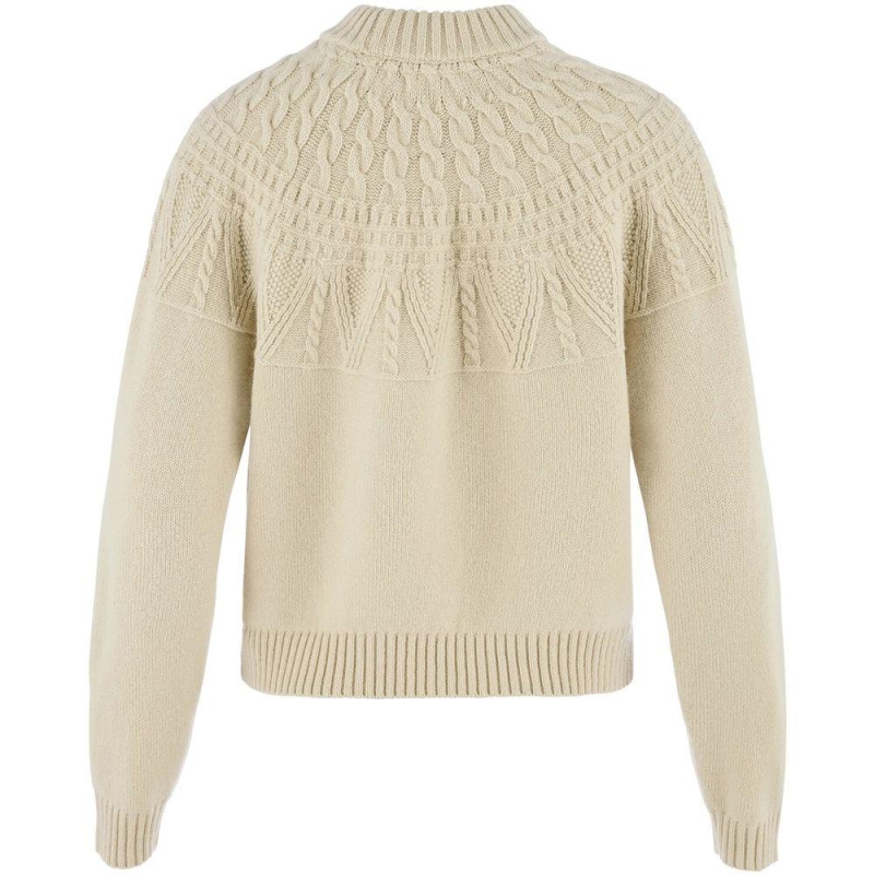 Fjällräven Fjällräven Jacquard Knit Women's Light Beige trui