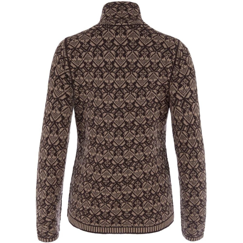 Fjällräven Snow Cardigan Women's Suede Brown trui