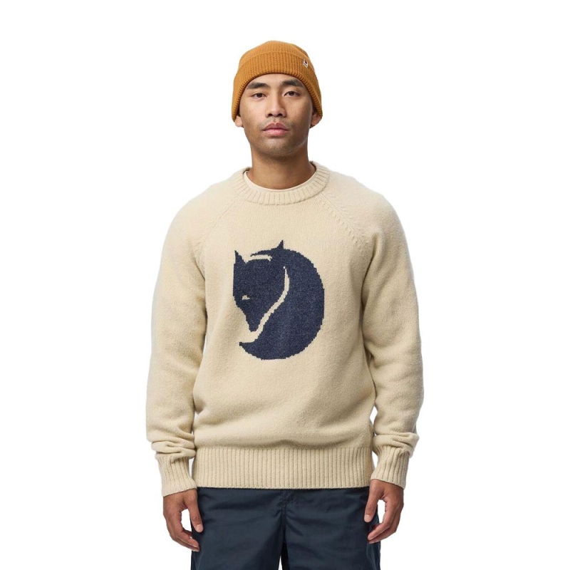 Fjällräven Fjällräven Logo Knit Sweater Light Beige trui