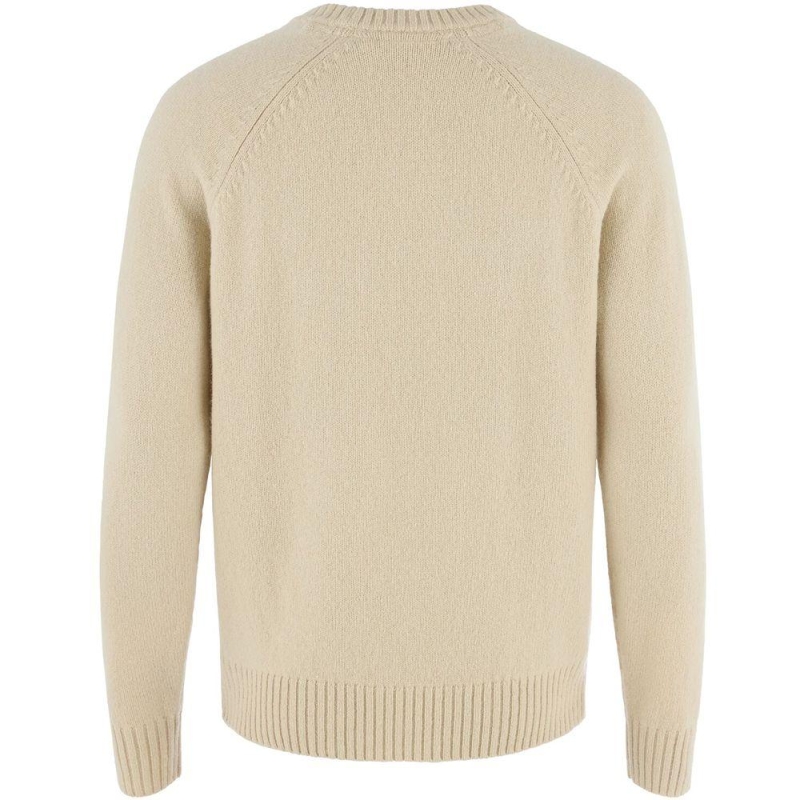 Fjällräven Fjällräven Logo Knit Sweater Light Beige trui