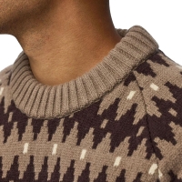 Fjällräven Övik Jacquard Knit Suede Brown-Black Oak trui
