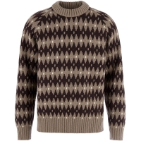Fjällräven Övik Jacquard Knit Suede Brown-Black Oak trui