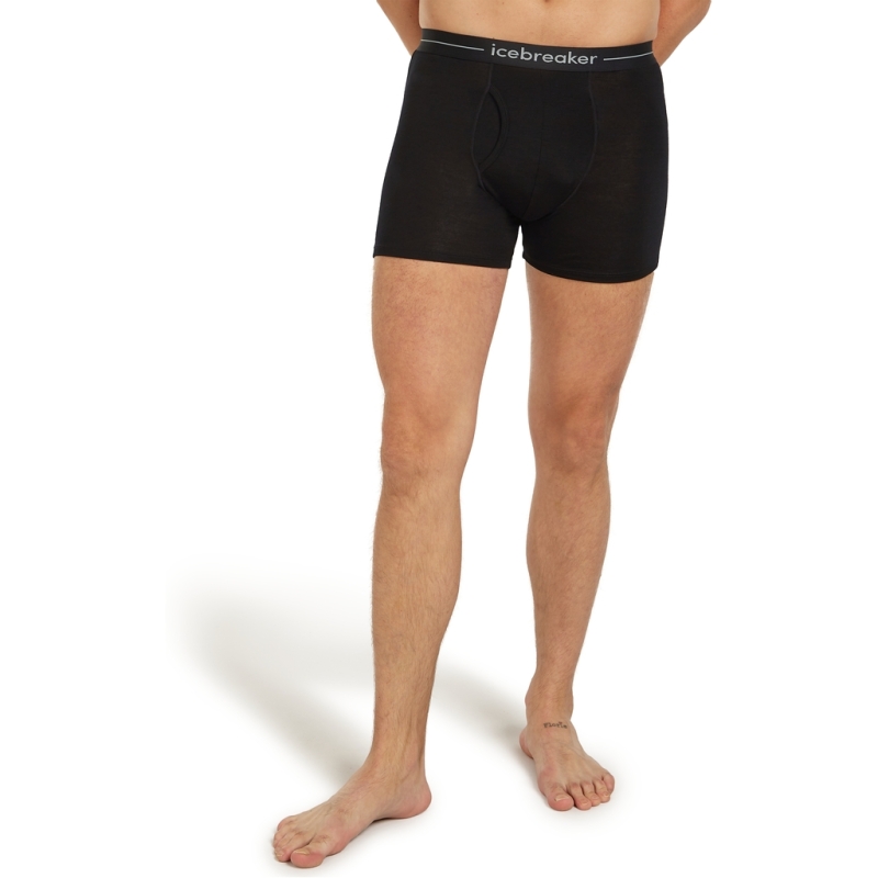 Icebreaker Anatomica Boxers wFly Black ondergoed