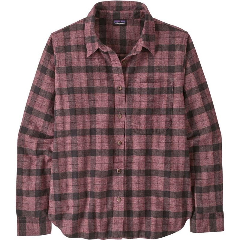 Patagonia LW Fjord Flannel Shirt Women's Evergreen Fjord: Berry Fig blouse