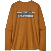 Patagonia L/S Cap Cool Daily Shirt - Boardshort Logo Women's Cinnamon Brown - Dark Cinnamon lange mouw shirt