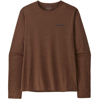 Patagonia L/S Cap Cool Daily Shirt - Boardshort Logo Berm Brown - Light Berm Brown 