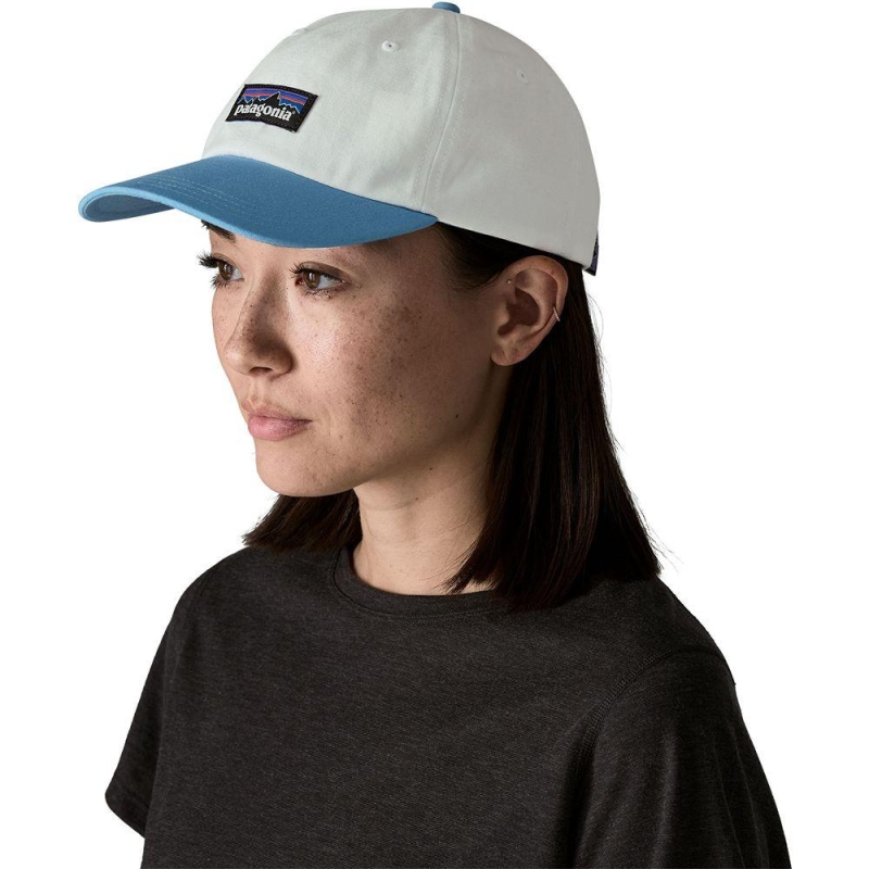 Patagonia P-6 Label Trad Cap Birch White w/Shore Blue hoed en pet