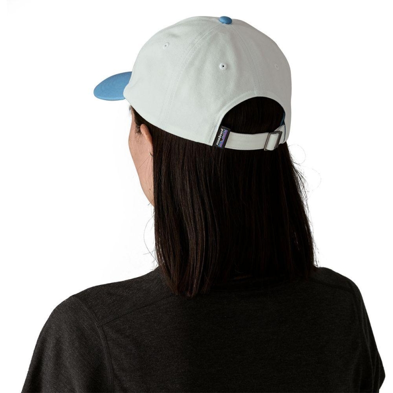 Patagonia P-6 Label Trad Cap Birch White w/Shore Blue hoed en pet
