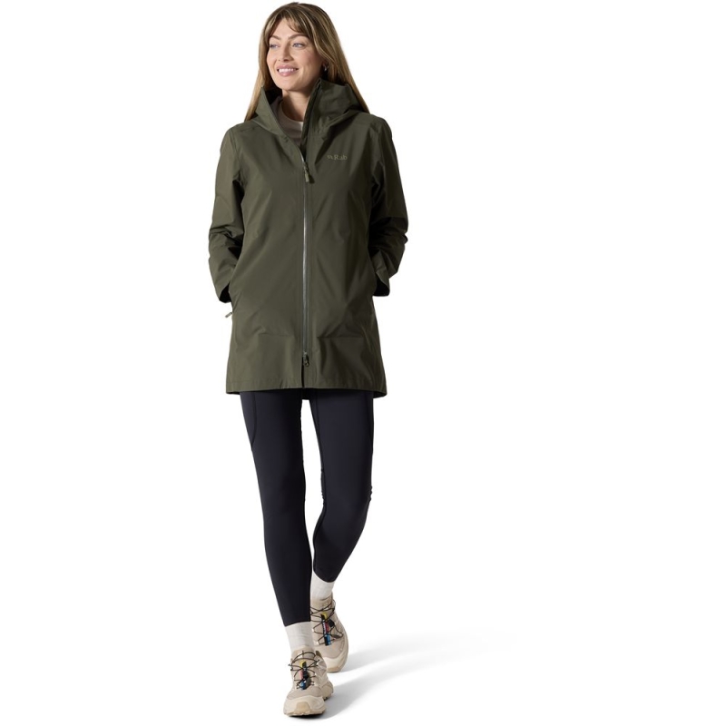 RAB Firewall Parka Women's Army regenjas