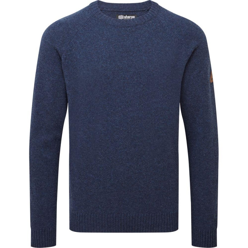 Sherpa Kantega Crew Sweater Umber Blue trui