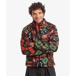 Sherpa Tarcho Printed Full Zip Jacket Black Bhutan