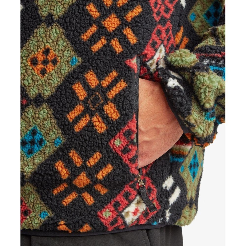 Sherpa Tarcho Printed Full Zip Jacket Black Bhutan vest