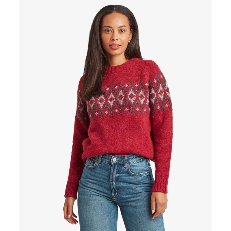 Sherpa Dumji Sweater Women's Tibetan Red trui