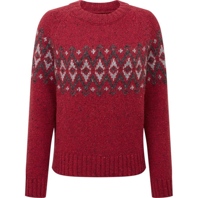 Sherpa Dumji Sweater Women's Tibetan Red trui