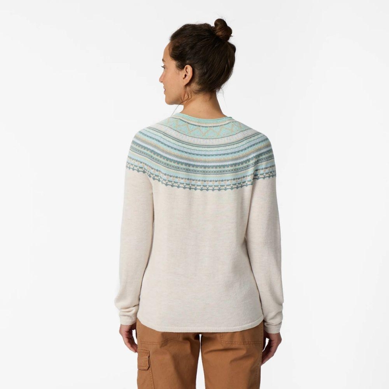 Royal Robbins Westlands Fairisle Crew Chalk Htr Manzanita Pt trui
