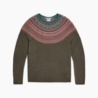 Royal Robbins Westlands Fairisle Crew Everglade Htr Manzanita Pt trui