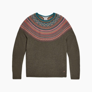 Royal Robbins Westlands Fairisle Crew Everglade Htr Manzanita Pt