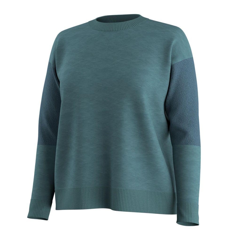 Smartwool Edgewood Crew Sweater Everyday Women's Dark Dusty Teal Marl trui