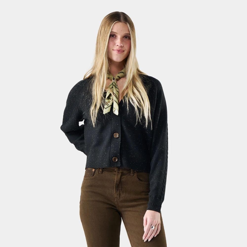Smartwool Edgewood Cardigan Women's Black Donegal vest