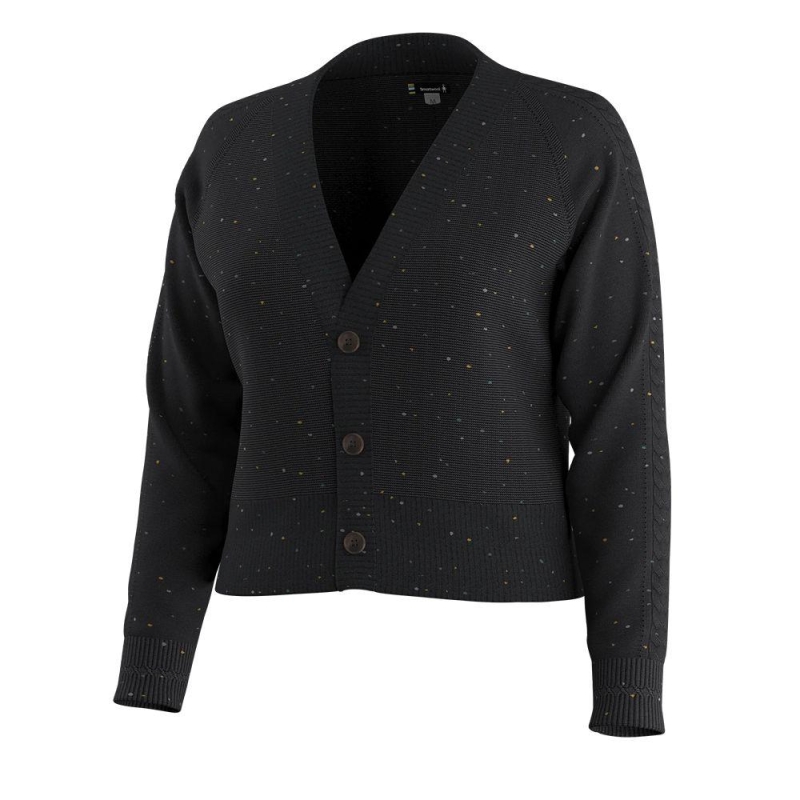 Smartwool Edgewood Cardigan Women's Black Donegal vest