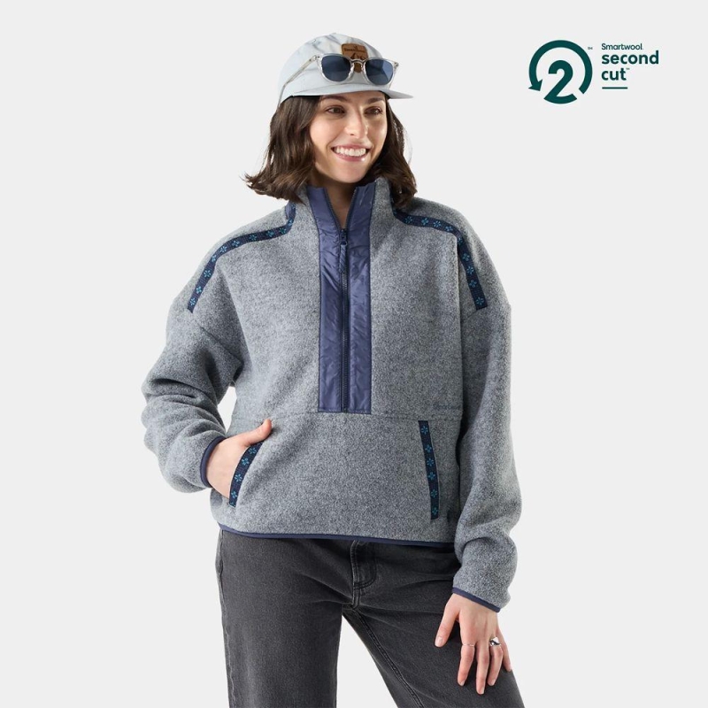 Smartwool Second Cut Fleece 1/2 Zip Everyday Women's Light Navy trui