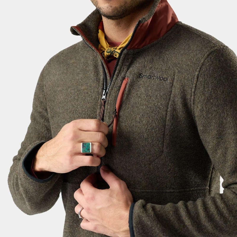 Smartwool Second Cut Fleece 1/2 Zip Everyday Burnt Sienna trui