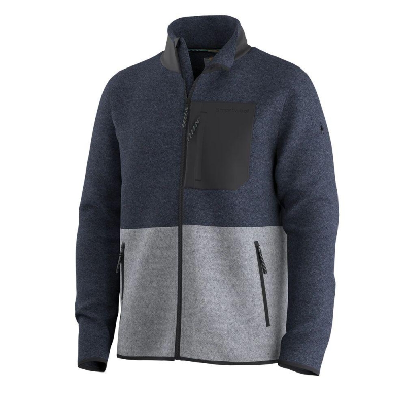 Smartwool Second Cut Fleece Jacket Everyday Light Gray/Deep Navy trui