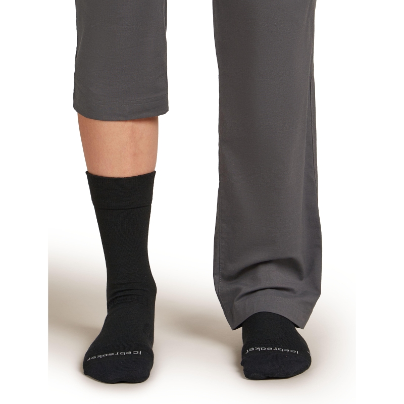 Icebreaker Mer Hike+ Liner Crew Women's Black ondersok