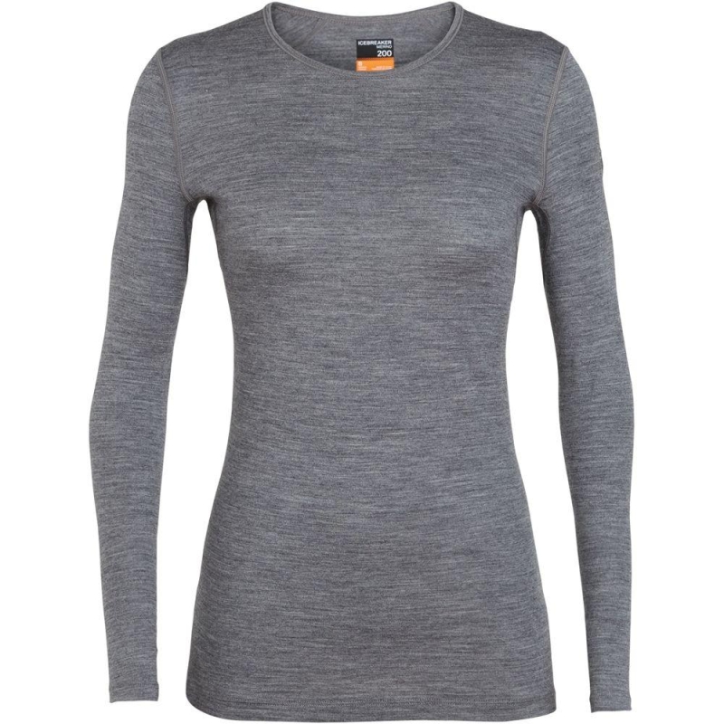 Icebreaker 200 Oasis LS Crewe Women's Gritstone lange mouw shirt