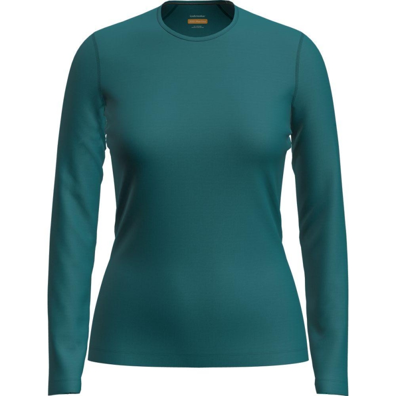 Icebreaker 200 Oasis LS Crewe Women's Tidal Teal lange mouw shirt