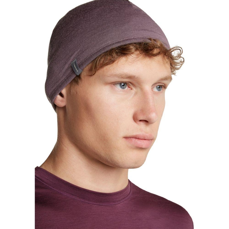 Icebreaker 201 Oasis Revers Beanie Dk Berry/Grey Plum muts