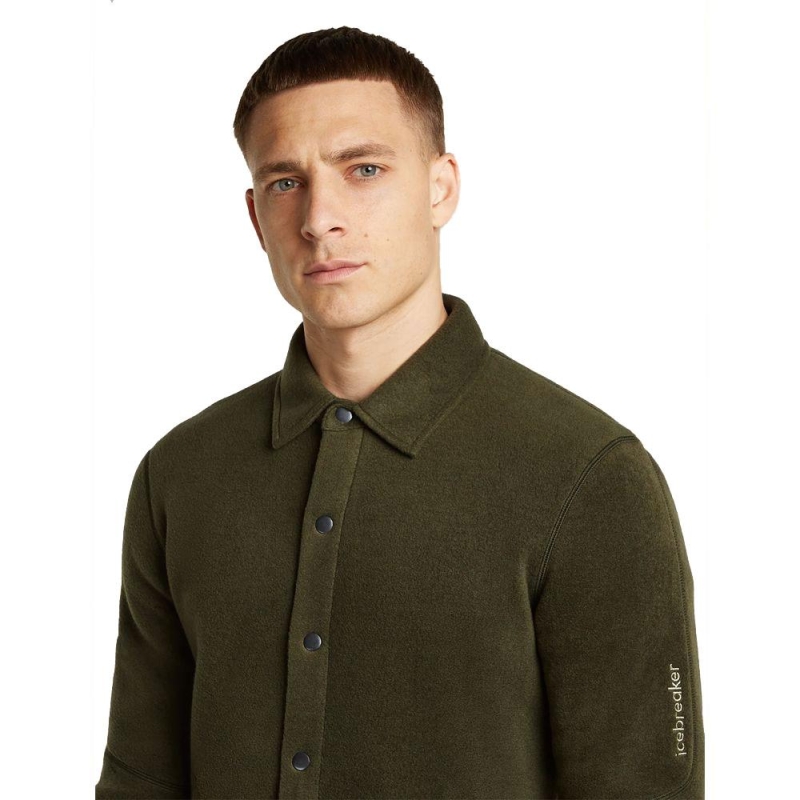 Icebreaker Merino 800 RealF Classic Pile Shacket Dk Loden vest