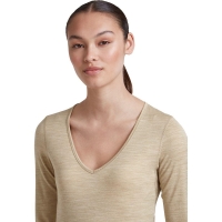Icebreaker Mer 200 Oasis LS V Neck Women's Bay Hthr lange mouw shirt