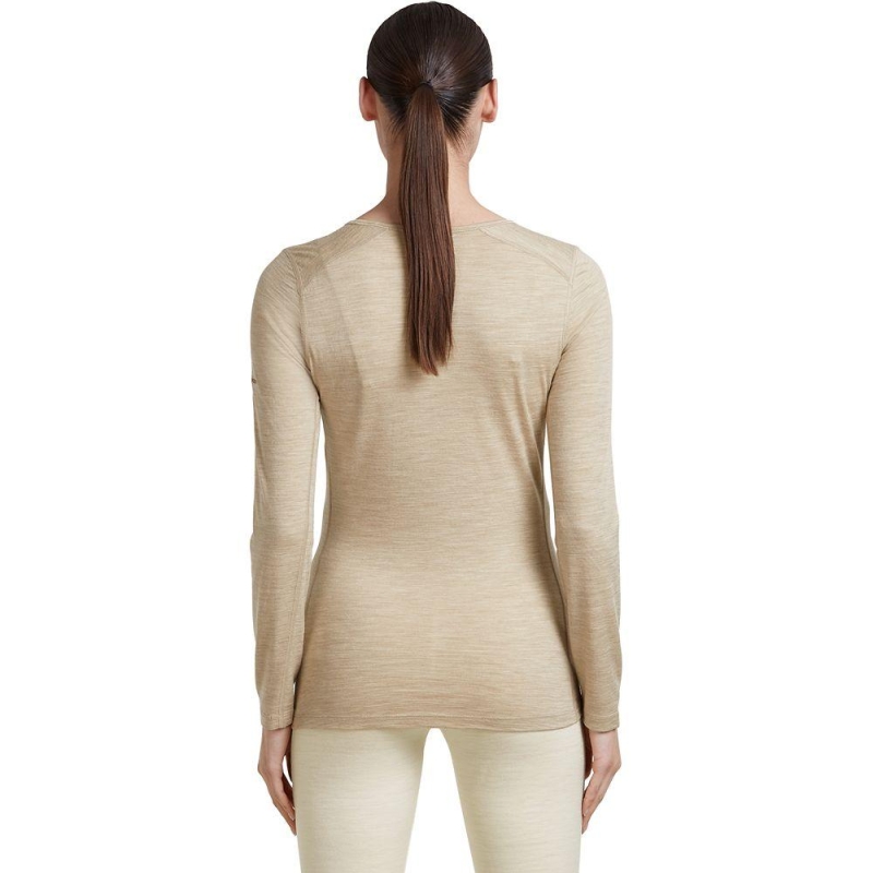 Icebreaker Mer 200 Oasis LS V Neck Women's Bay Hthr lange mouw shirt