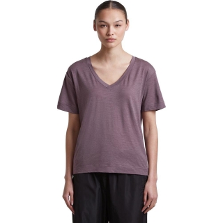 Icebreaker Mer 150 Tech Lite SS Relax V Neck Tee Women's Grey Plum