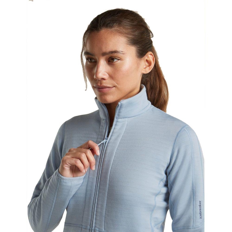 Icebreaker Mer 400 RealFleece Descender LS Zip Women's Zinc Blue vest