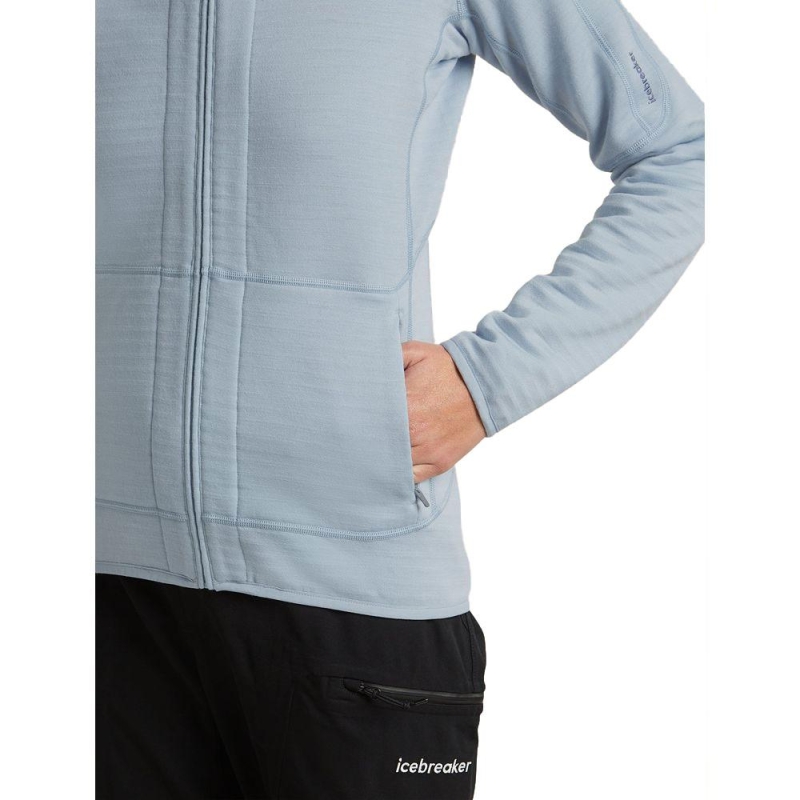 Icebreaker Mer 400 RealFleece Descender LS Zip Women's Zinc Blue vest