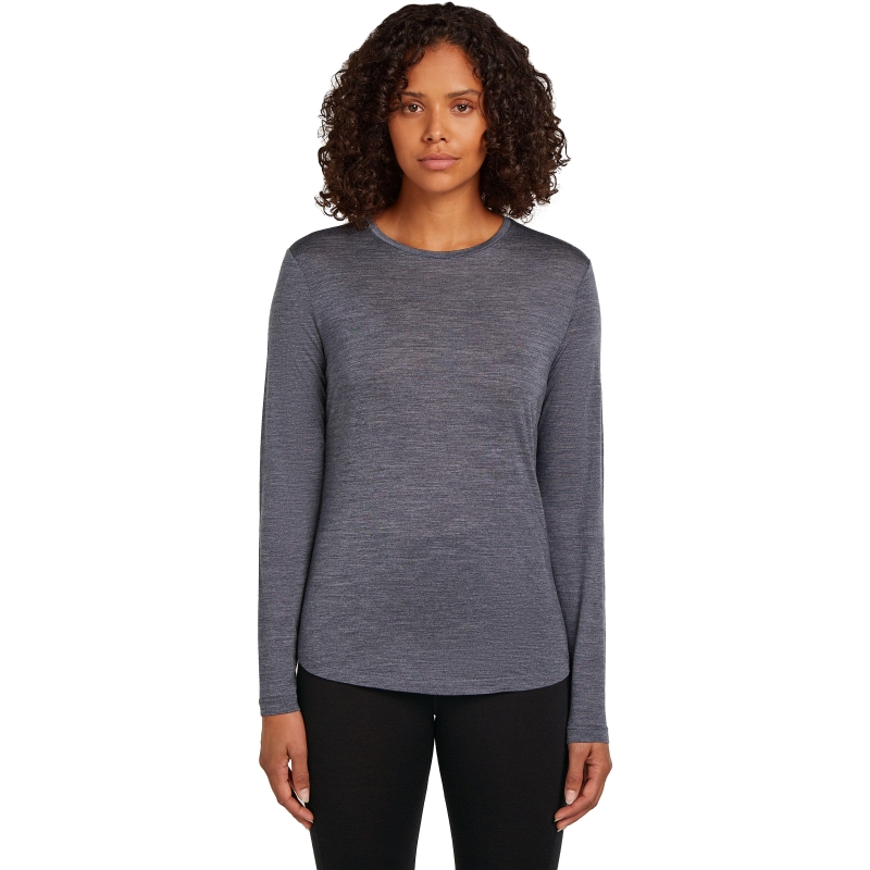Icebreaker Mer 125 Cool-Lite Sphere III LS Tee Women's Midnigt Navy Hthr lange mouw shirt