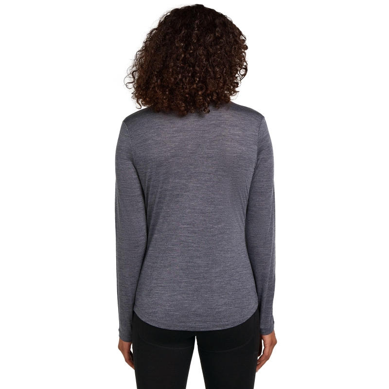 Icebreaker Mer 125 Cool-Lite Sphere III LS Tee Women's Midnigt Navy Hthr lange mouw shirt