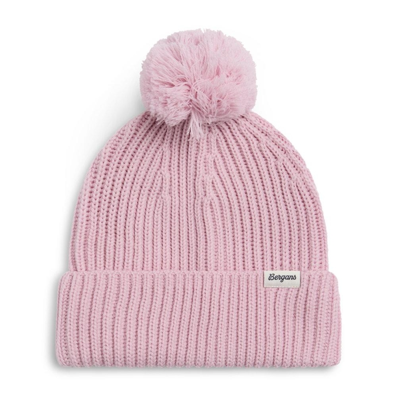Bergans Vega Pom Wool Beanie  Fadded Pink muts