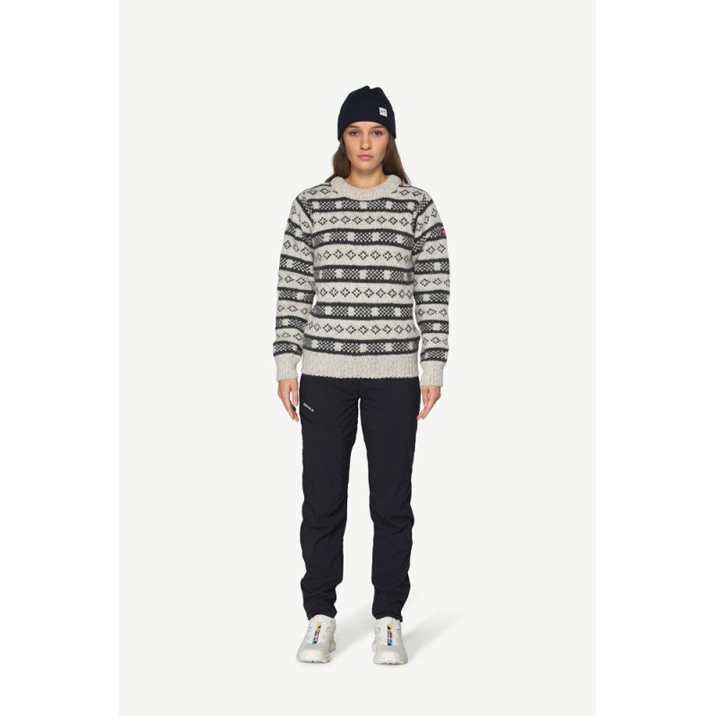 Devold Alnes Wool Sweater Grey Melange/Anthracite trui