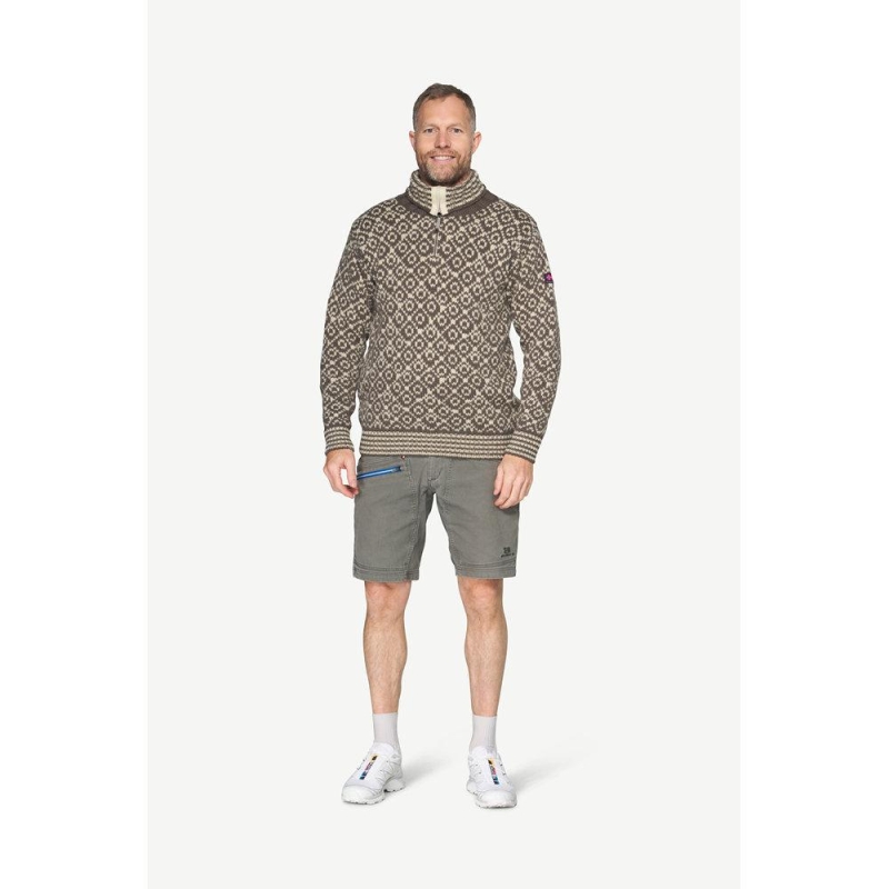 Devold Svalbard Wool Zip Neck Falcon/Offwhite trui