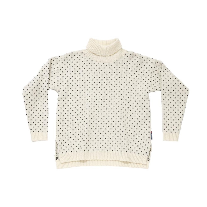 Devold Sørisen Wool High Neck Women's Raw White trui